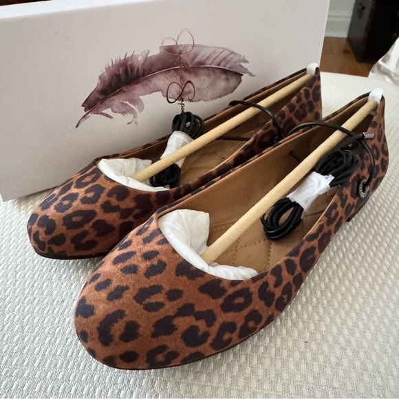 JESSICA SIMPSON Bingley Lace Up safari leopard animal print Flats size 7.5 NWT - Picture 2 of 10